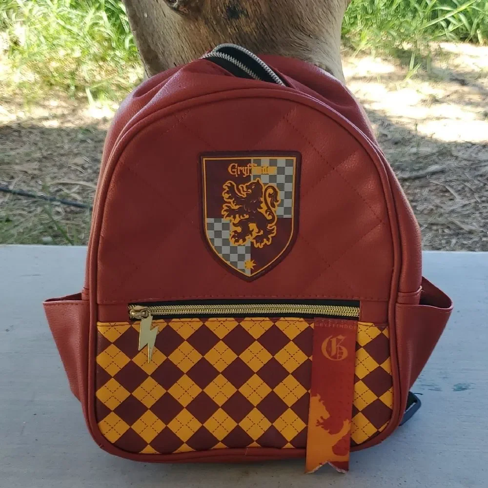 Harry Potter Gryffindor Argyle Backpack Burgundy Red Wizarding World